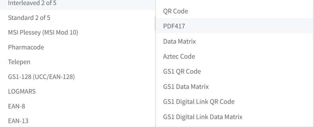 supported 1d 2d barcode formats 支持1d 2d條碼格式