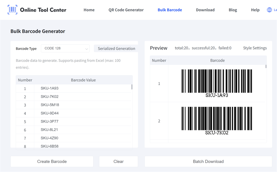 bulk barcode generator 批量條碼生成器