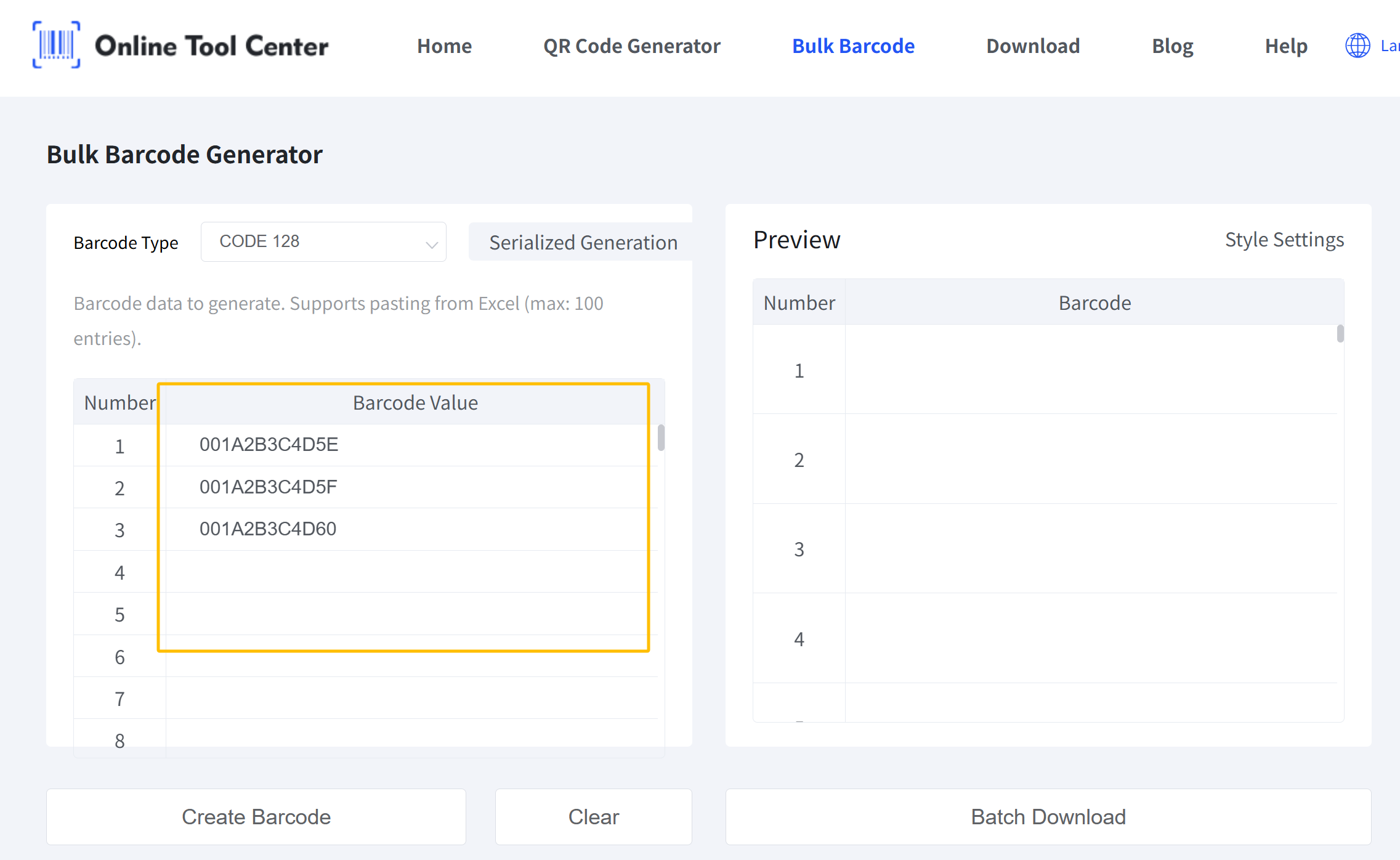 bulk barcode generator 批量條碼生成器