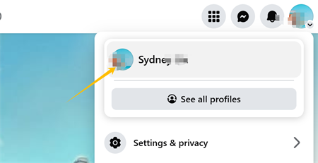 點擊臉書上的個人資料圖片