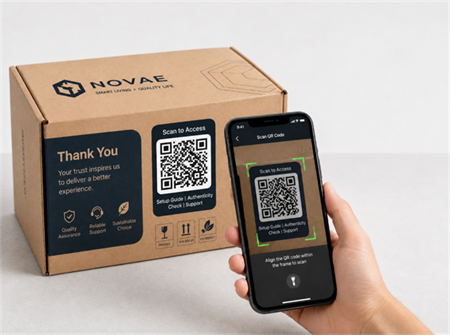 scan qr code on packing box 掃描包裝箱上的二維碼